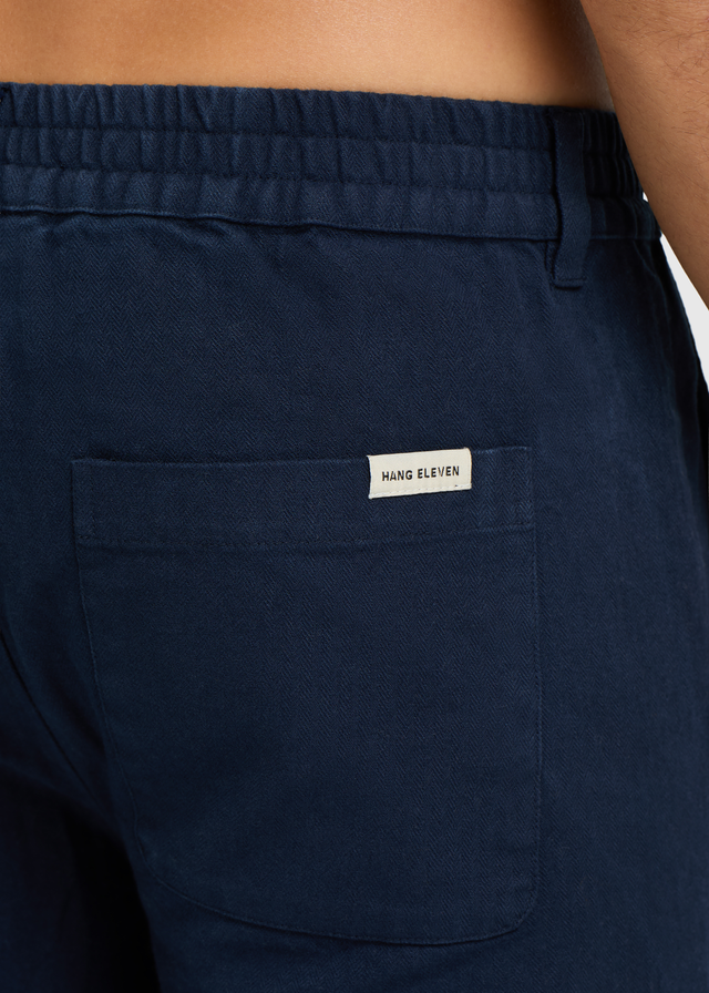 Herringbone Trouser - Navy Blue