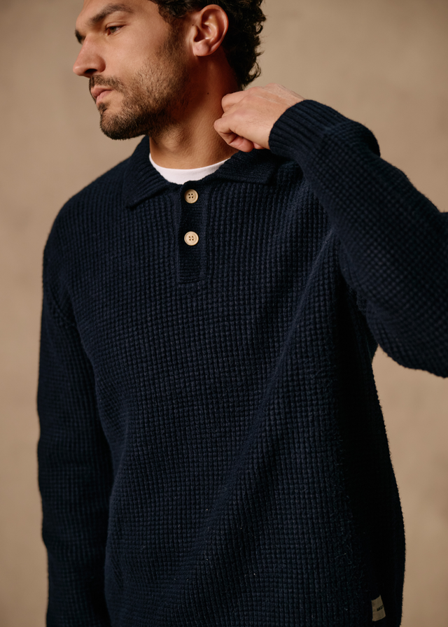 Polo Structure - Bleu marine