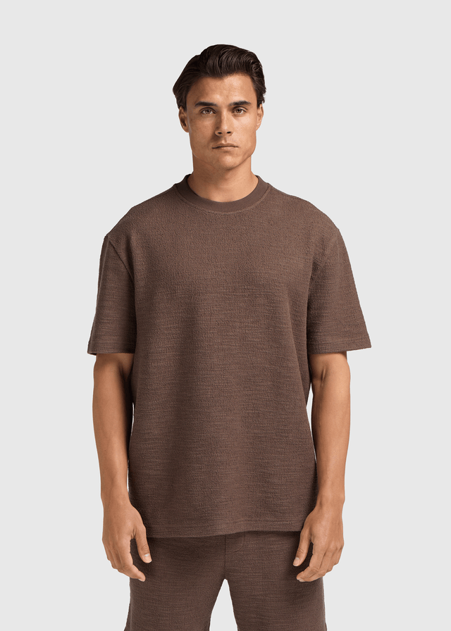 Bouclé-T-Shirt – Braun