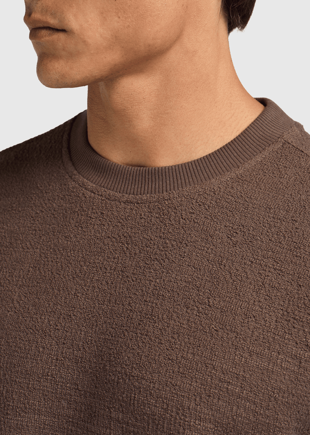 Bouclé-T-Shirt – Braun