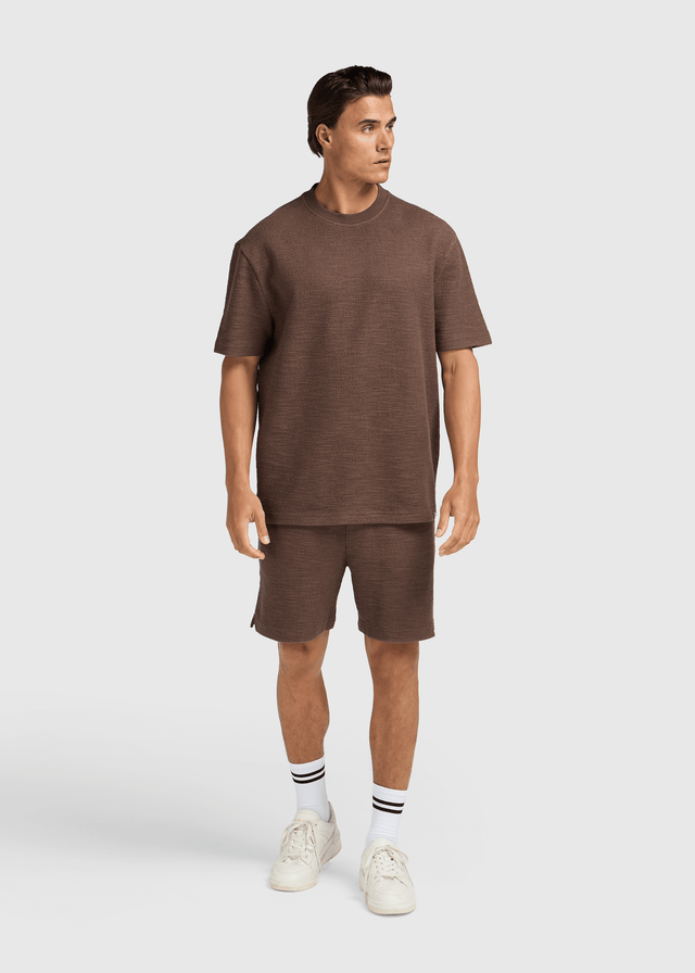 Bouclé-T-Shirt – Braun