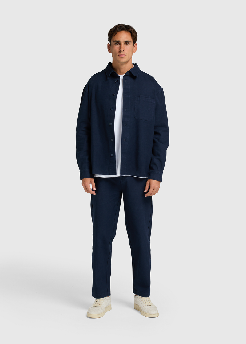 Herringbone Trouser - Navy Blue