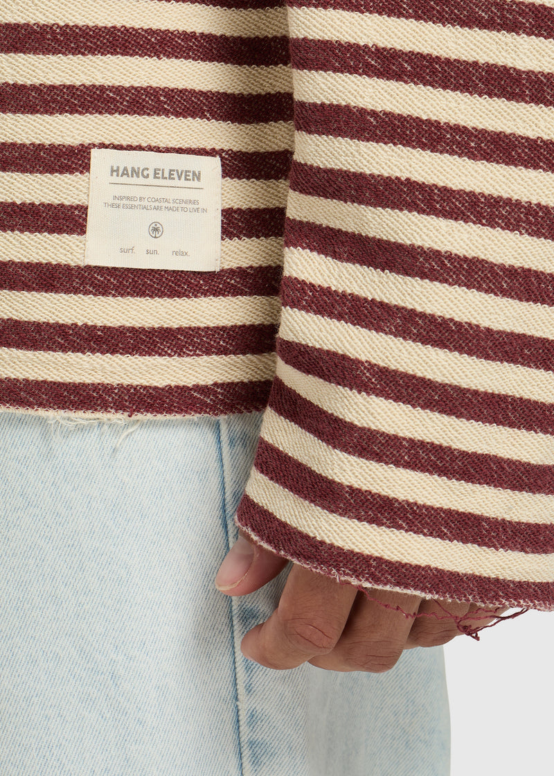 Structure Stripe Longsleeve - Bordeaux Red