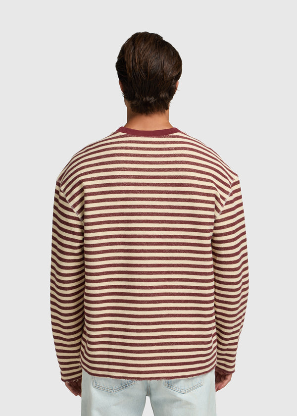 Structure Stripe Longsleeve - Bordeaux Red