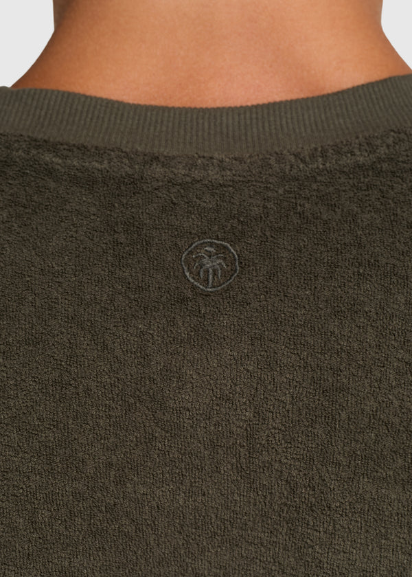 Toweling Bouclé Tee - Forrest Green