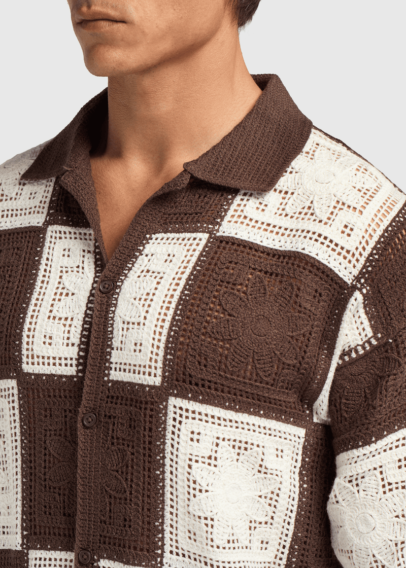 Crochet Shirt - Brown
