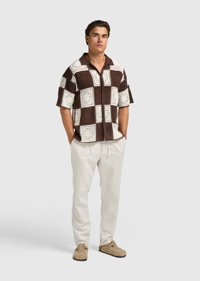 Crochet Shirt - Brown
