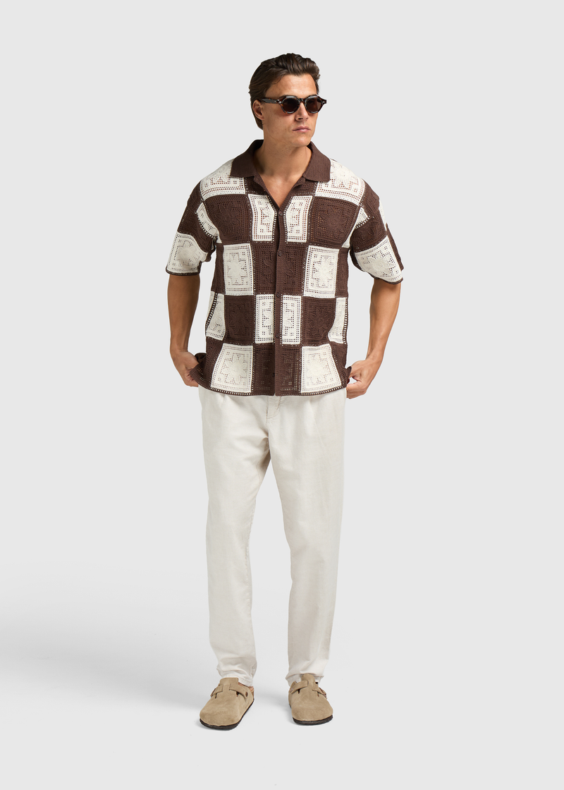 Crochet Shirt - Brown