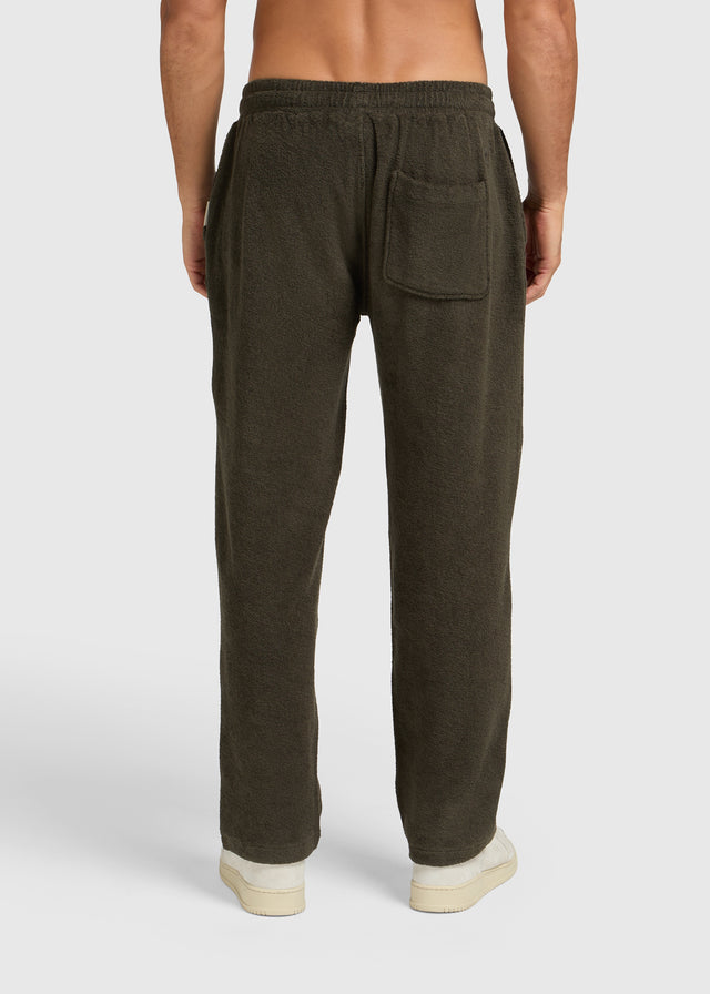 Toweling Bouclé Pants - Forest Green