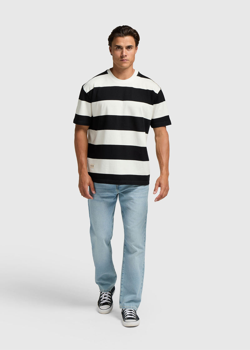 Big Stripe Tee - Off Black