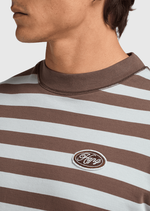 Gestreiftes Langarmshirt - Schokolade