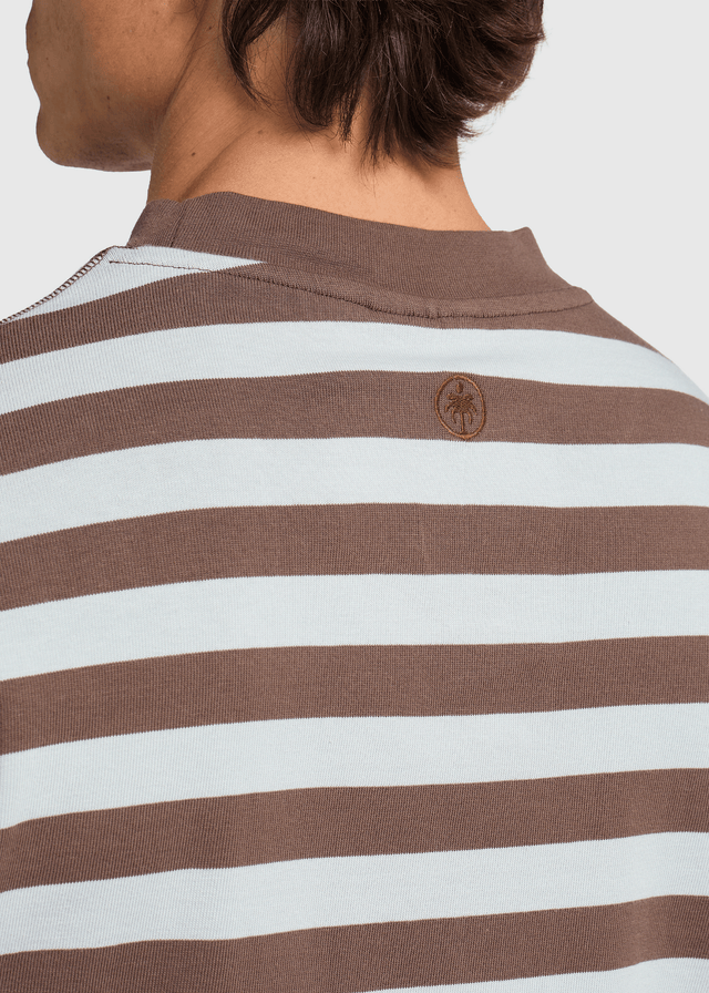 Gestreiftes Langarmshirt - Schokolade