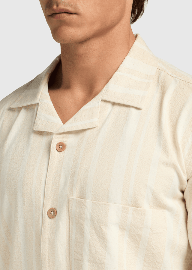 Premium-Streifenhemd – Sand