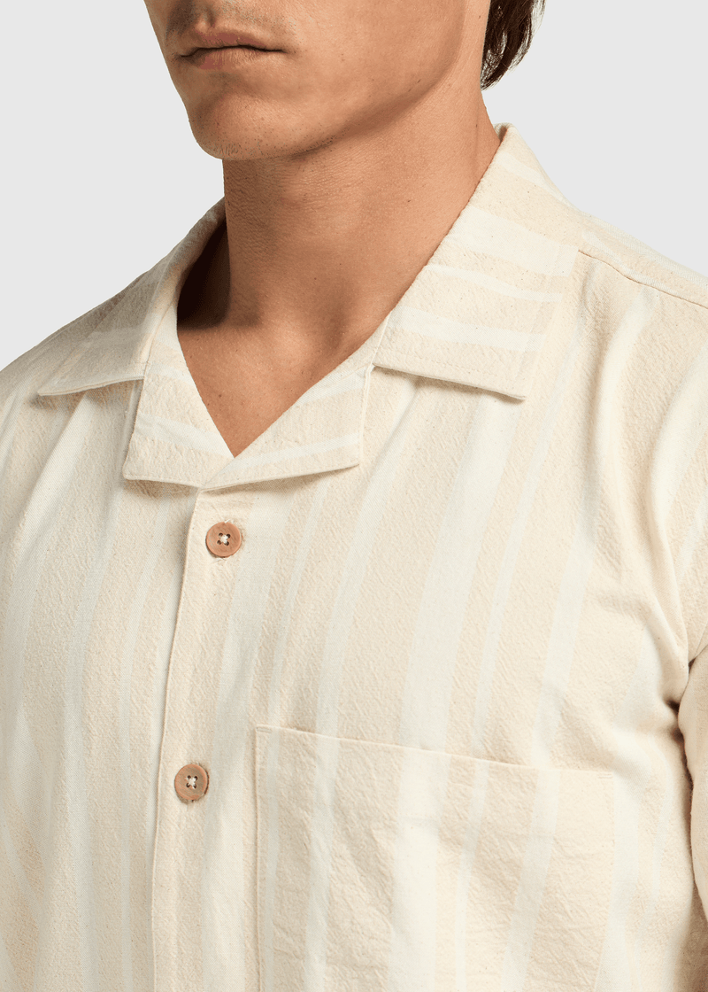Premium Stripe Shirt - Sand