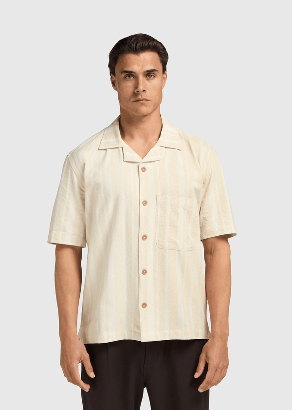 Vertical Stripe Shirt - Sand
