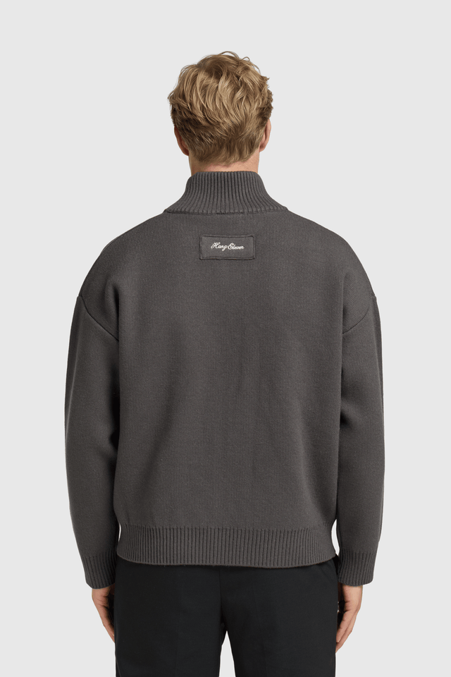 Knitted Full Zip Vest - Anthracite