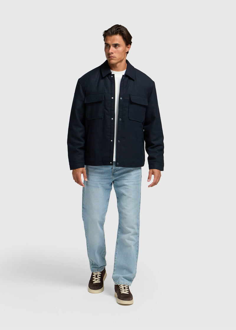 Herringbone Shirt - Navy Blue