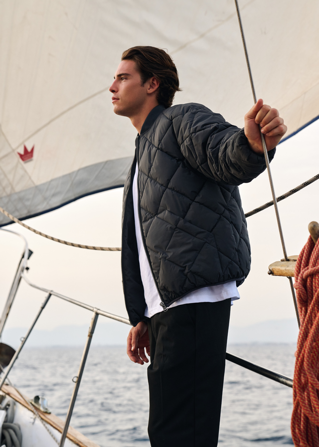 Quilted Bomber Jacket - Anthracite