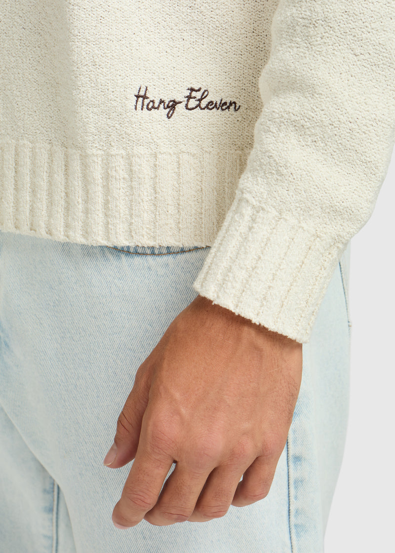Loop Knit Polo - White Sand