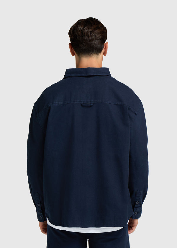 Herringbone Shirt - Navy Blue