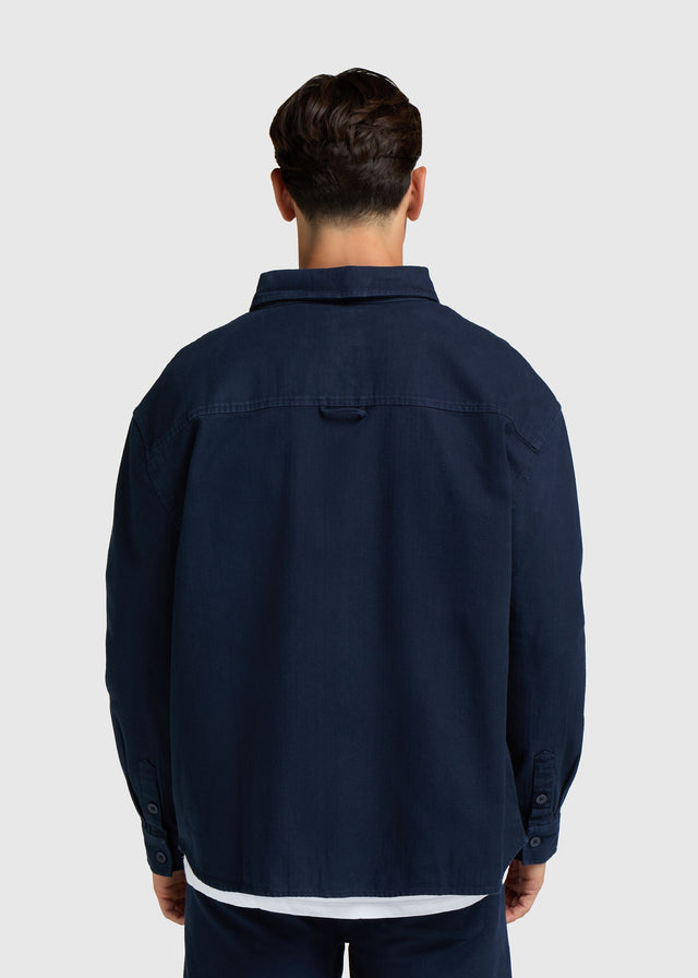 Herringbone Shirt - Navy Blue