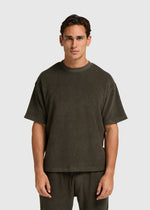 Toweling Bouclé Tee - Forrest Green