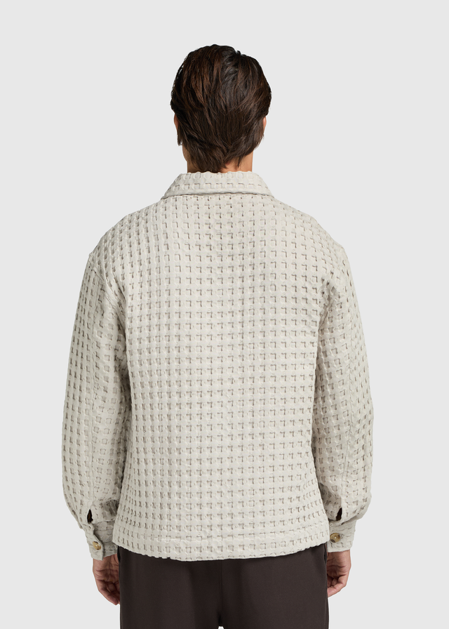 Waffel-Overshirt – Taupe