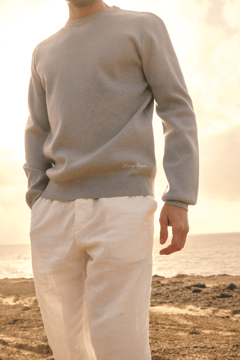 Compact Knit Crewneck - Grey Melee