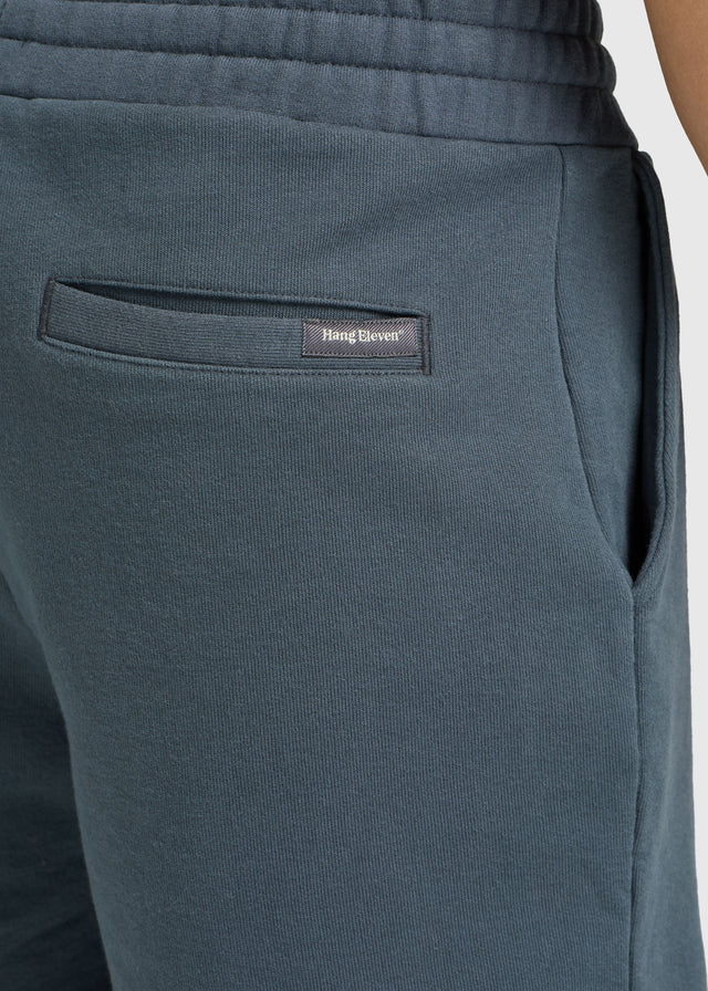 Short de jogging délavé vintage - Bleu ombré
