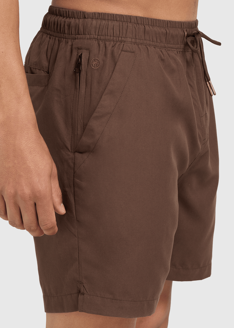 Solid Swim Short - Chocolate Brown