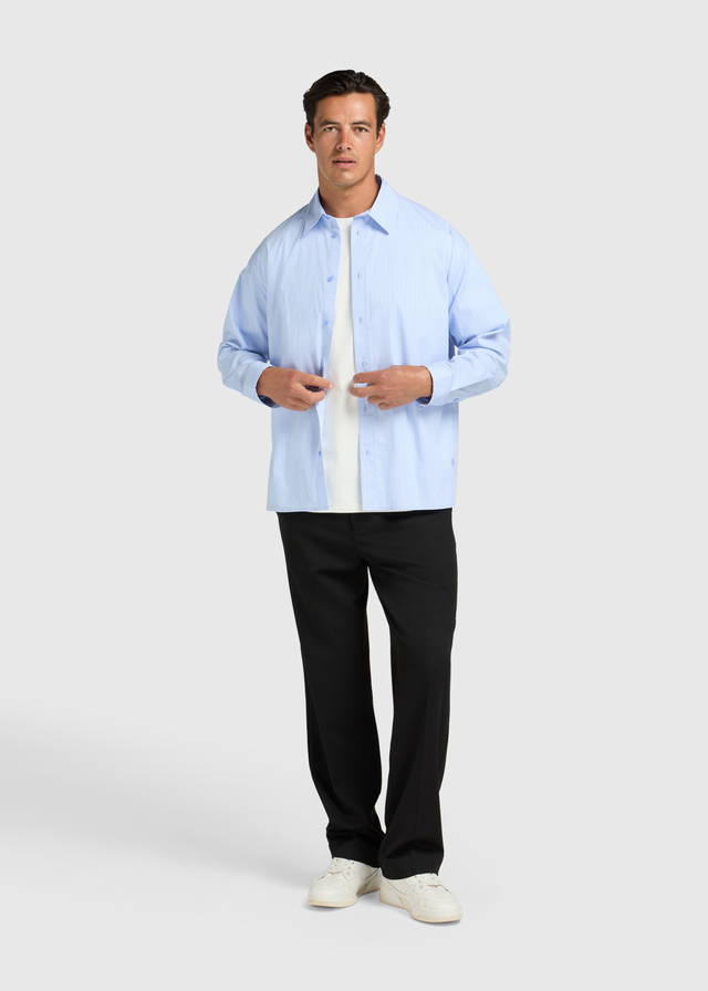 Oliver Gestreiftes Hemd – Hellblau