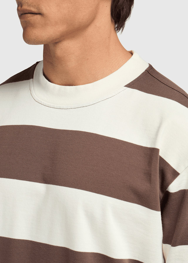 T-shirt larges rayures - Marron