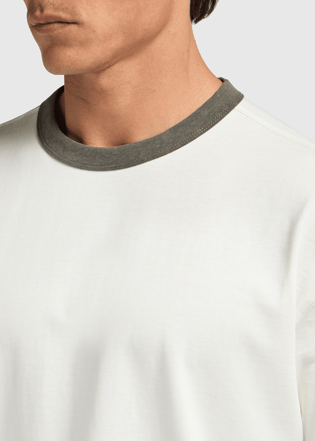 T-shirt à col délavé - Vert Chimère