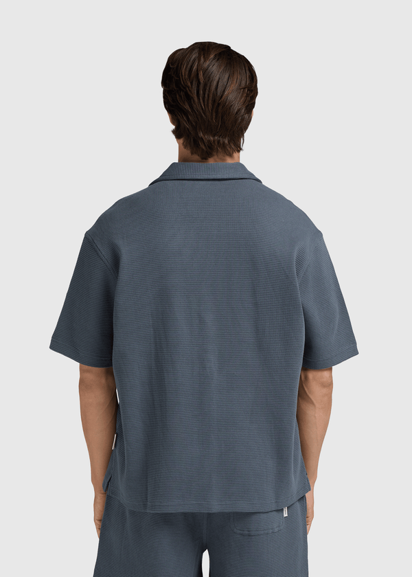 Relaxed Waffle Shirt - Navy Blue