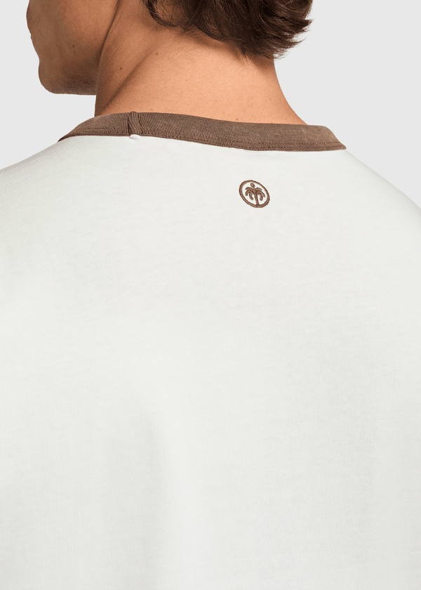 Washed Collar Tee - Brown