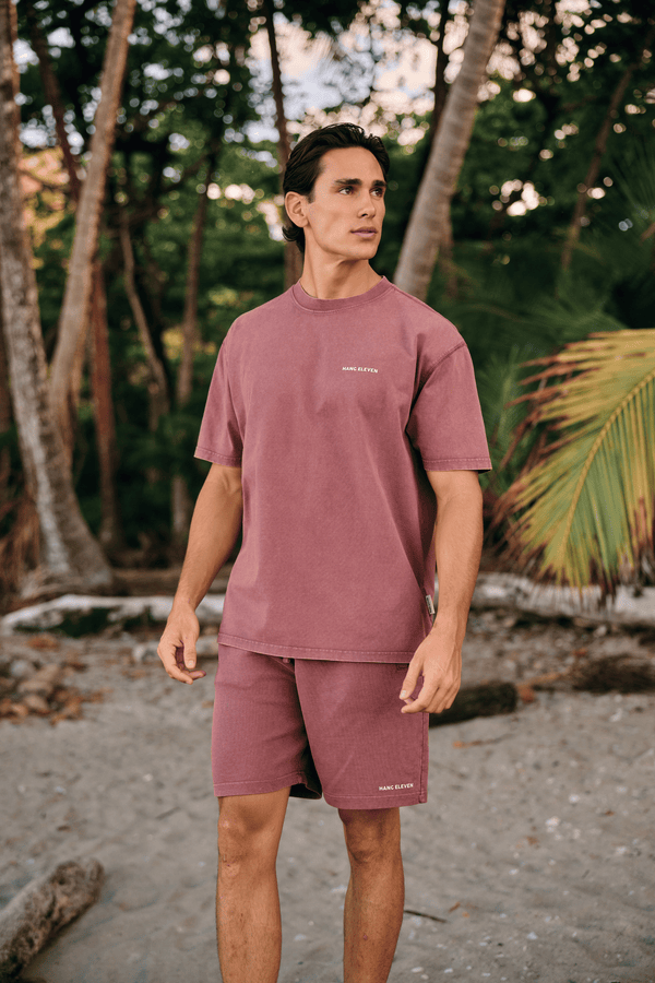 Gewaschenes Essential-T-Shirt – Ombre-Blau