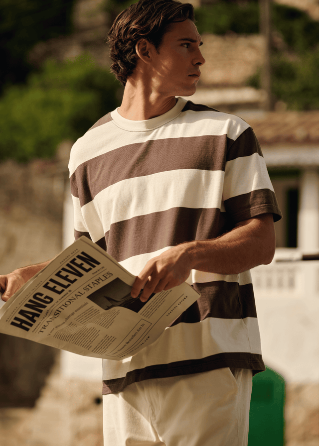 Big Stripe Tee - Braun