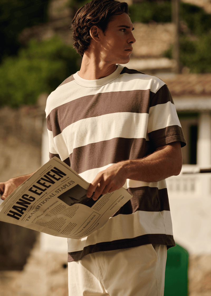 Big Stripe Tee - Braun