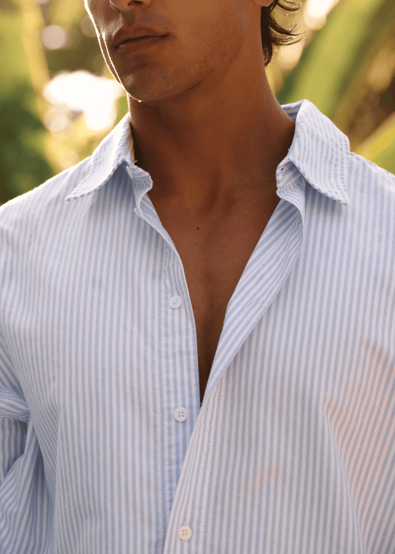 Striped Summer Shirt - Striped Light Blue