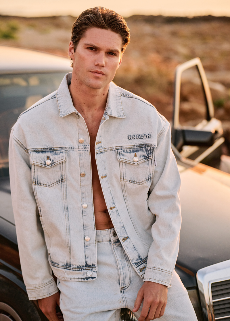 Premium Denim Jacket - Light Blue