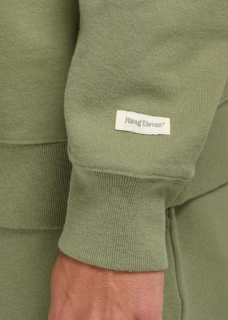 Polo de rugby vintage délavé - Vert mousse 