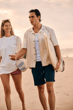 Premium Stripe Shirt - Sand