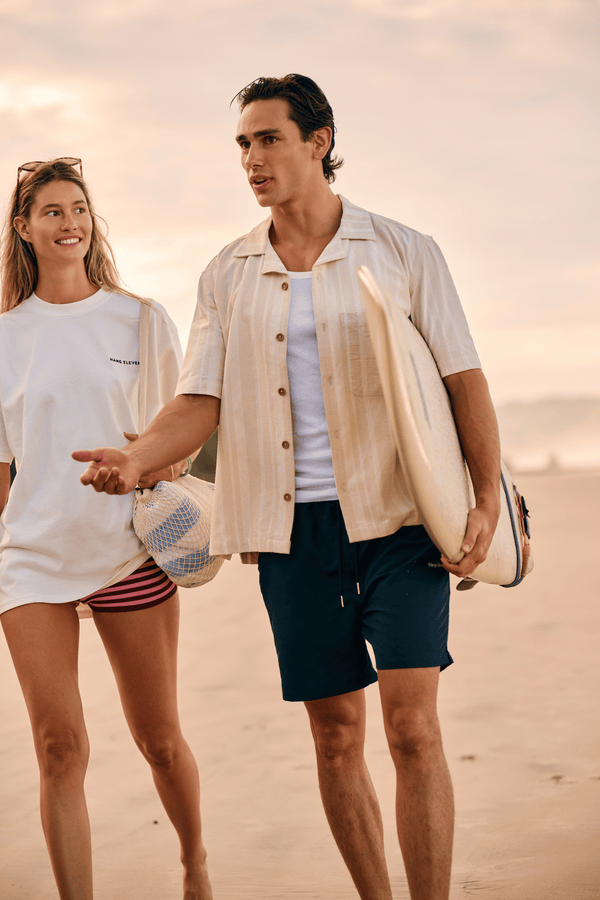 Premium Stripe Shirt - Sand