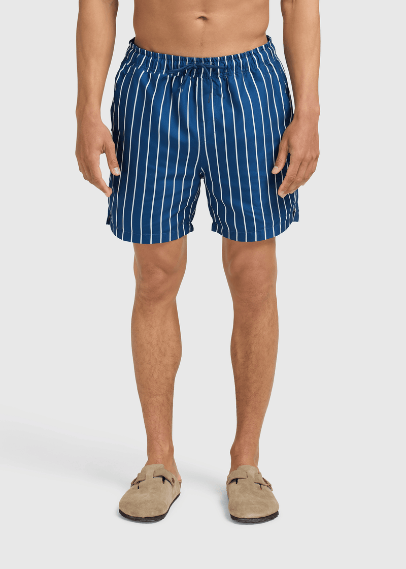 Striped Swim Short - Navy