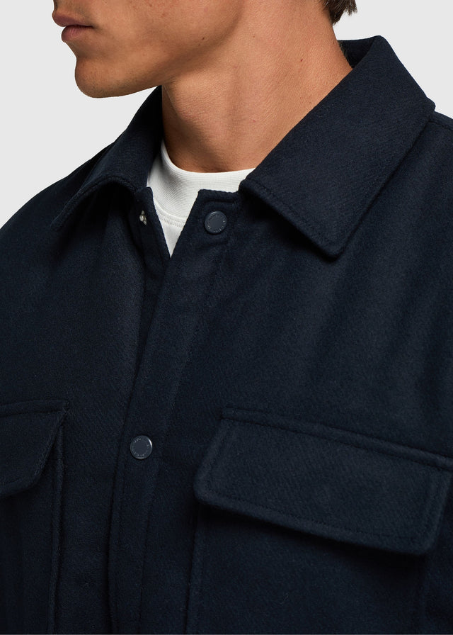 Herringbone Shirt - Navy Blue