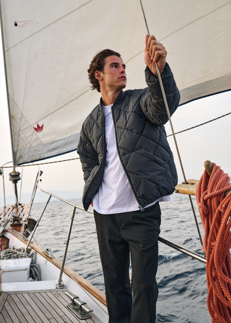 Quilted Bomber Jacket - Anthracite