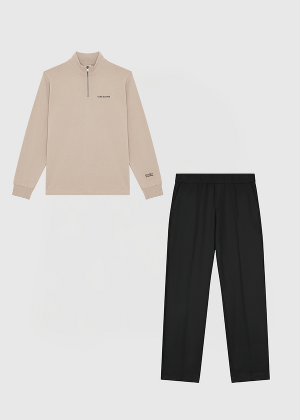 Trouser & Half zip Bundle - Black - Mocca