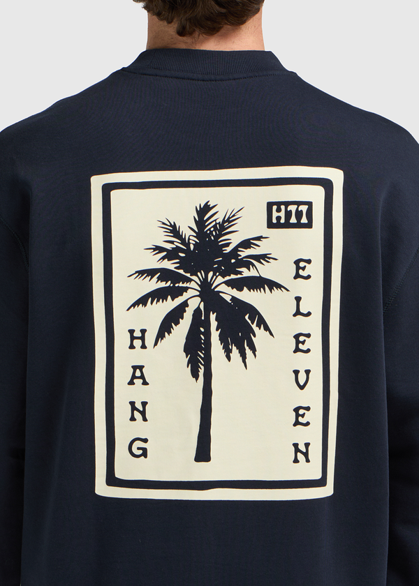 Palm Square Crewneck - Navy