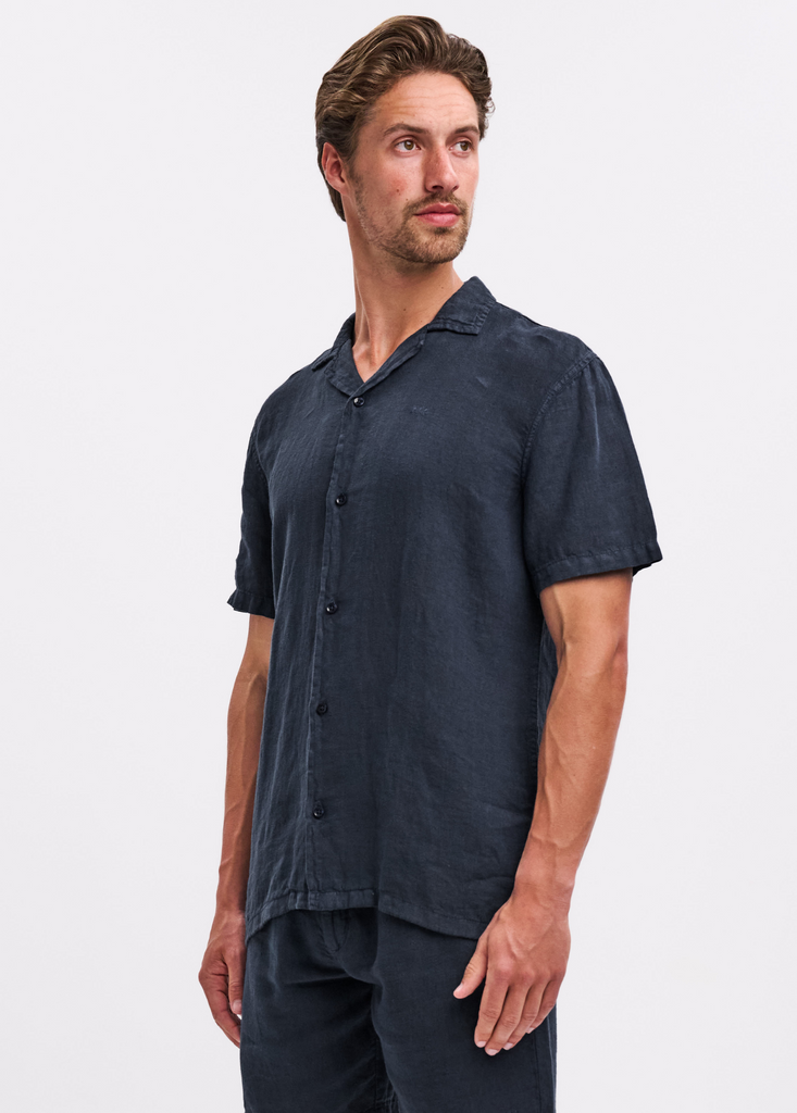 Linen Shirt  - Navy