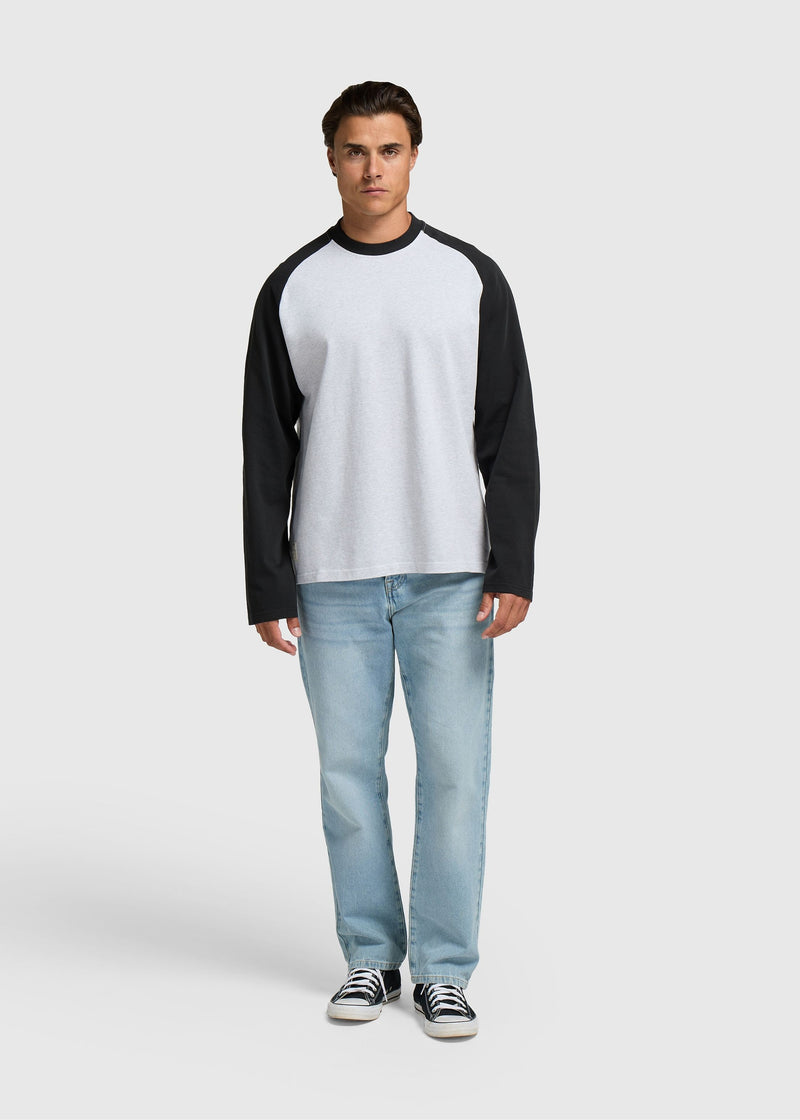 Colour Block Longsleeve - Off Black